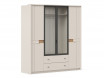 Шкаф 4-дверный со стеклом со штангой и с ящиками - ЛД 423.010 - фабрика мебели Любимый дом