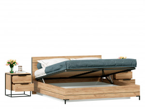 Кровать 180*200, с подъёмным механизмом и с тумбами - (677.150.021.020-2.Dub)