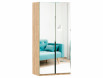 Шкаф 2-дверный зеркальный с полками и штангой - ЛД 677.070.009.Dub - фабрика мебели Любимый дом