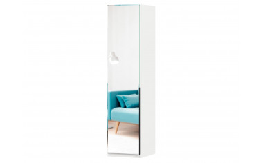 Шкаф 1-дверный зеркальный с полками и штангой - ЛД 677.060.007.L - фабрика мебели Любимый дом