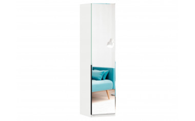 Шкаф 1-дверный зеркальный с полками и штангой - ЛД 677.060.007.R - фабрика мебели Любимый дом