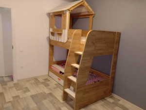2-х ярусная кровать с лестницей СПРАВА, спальные места 80*190, без матрасов - 524.010