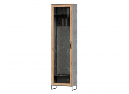 Шкаф 1-дверный со стеклом и с вешалкой ЛЕВЫЙ - (672.030.L.Dgold)