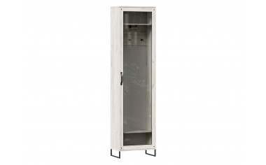 Шкаф 1-дверный со стеклом и с полками и вешалкой - ЛД 672.030.R.kraft - фабрика мебели Любимый дом