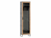 Шкаф 1-дверный со стеклом и с полками и вешалкой - ЛД 672.030.R.Dgold - фабрика мебели Любимый дом