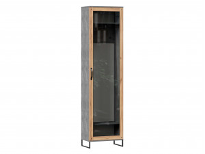 Шкаф 1-дверный со стеклом и с вешалкой ПРАВЫЙ - (672.030.R.Dgold)