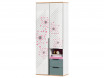 2-х дверный шкаф с ящиками - с розовым