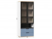 2-х дверный шкаф со стеклом и с ящиками - Капри Синий