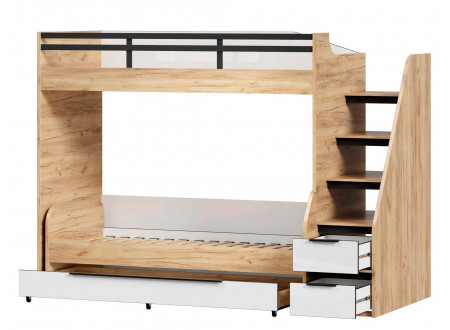 Урбан 117 - набор - кровать-чердак ЛЕВАЯ с выкатными кроватью и ящиком