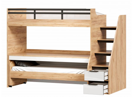 Урбан 118 - набор - кровать-чердак ЛЕВАЯ с выкатными столом и кроватью