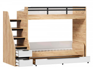 Урбан 17 - набор - кровать-чердак ПРАВАЯ с выкатными кроватью и ящиком