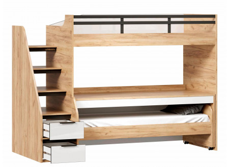 Урбан 18 - набор - кровать-чердак ПРАВАЯ с выкатными столом и кроватью