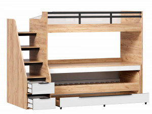 Урбан 19 - набор - кровать-чердак ПРАВАЯ с выкатными столом, кроватью и ящиком