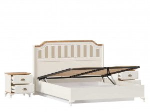 Набор мебели Вилладжио - 7 (Кровать со сп. м. 160*200, с подъемной решеткой, без матраса и с 2-мя тумбами) - ЛД 680.010.013-130-130