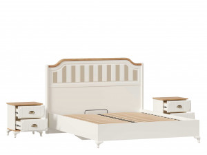 Набор мебели Вилладжио - 3 (Кровать со сп. м. 160*200, с решеткой, без матраса и с 2-мя тумбами - ЛД 680.010.012-130-130