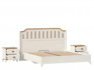 Набор мебели Вилладжио - 8 (Кровать со сп. м. 180*200, с подъемной решеткой, без матраса и с 2-мя тумбами) - ЛД 680.030.017-130-130