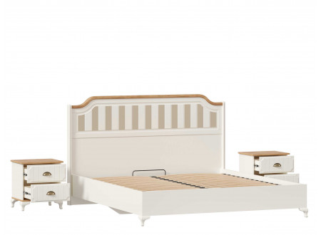 Набор мебели Вилладжио - 4 (Кровать со сп. м. 180*200, с решеткой, без матраса и с 2-мя тумбами - ЛД 680.030.016-130-130