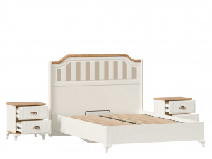 Набор мебели Вилладжио - 2 (Кровать со сп. м. 140*200, с решеткой, без матраса и с 2-мя тумбами - ЛД 680.020.014-130-130