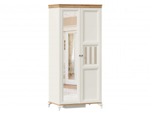 Шкаф 2-х дверный с одним зеркалом СЛЕВА со штангой СЛЕВА и с полками СПРАВА - ЛД 680.080.1ZL