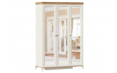 Шкаф 3-х дверный с 3-мя зеркалами со штангой и с полками - ЛД 680.090.3z - фабрика мебели Любимый дом