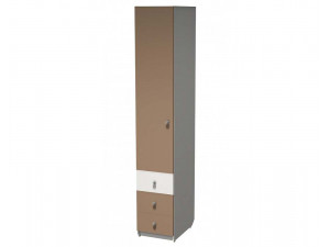1-дверный шкаф ЛЕВЫЙ, гл. - 600 мм., с 3-мя ящиками и штангой - СФ-264105L