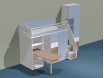 Кровать-чердак со столом, с лестницей и с 2-мя шкафами - Силует - со скидкой
