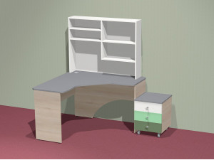 Угловой письменный стол, с лекальной столешницей - СФ-267212