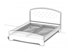 Кровать со сп. м. 160*200, с ортопедом, без матраса и с мягким изголовьем - 318816