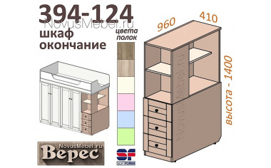 Шкаф-окончание, узкий ПРАВЫЙ - 394-124